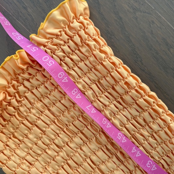 L'IDEE MAYA Yellow Gold Strapless Pleated Maxi Dress Stretch - US 2 XS - Picture 8 of 8